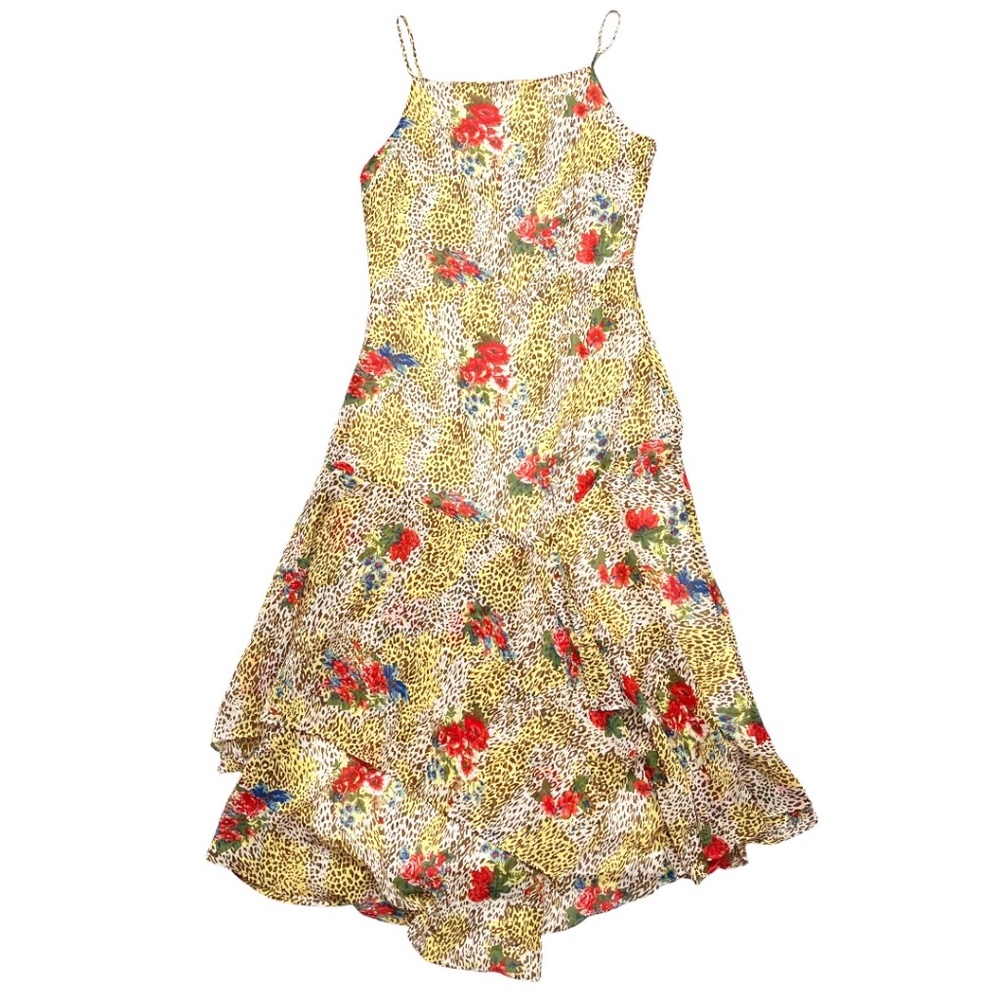 Urban Outfitters Animal Floral Print Chiffon Midi Dress Small